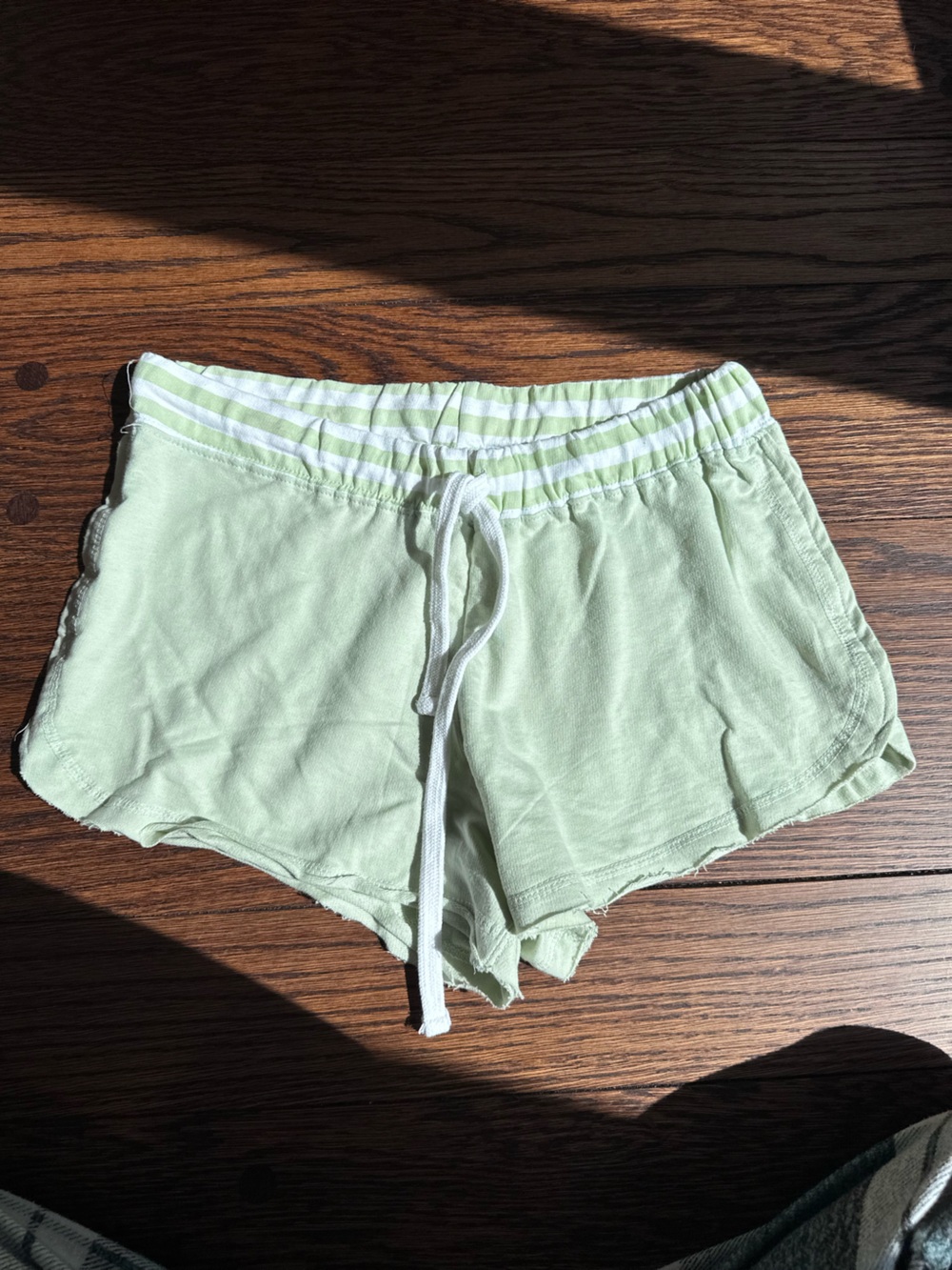 Southern Spirit Green Striped Cotton Shorts Size Large